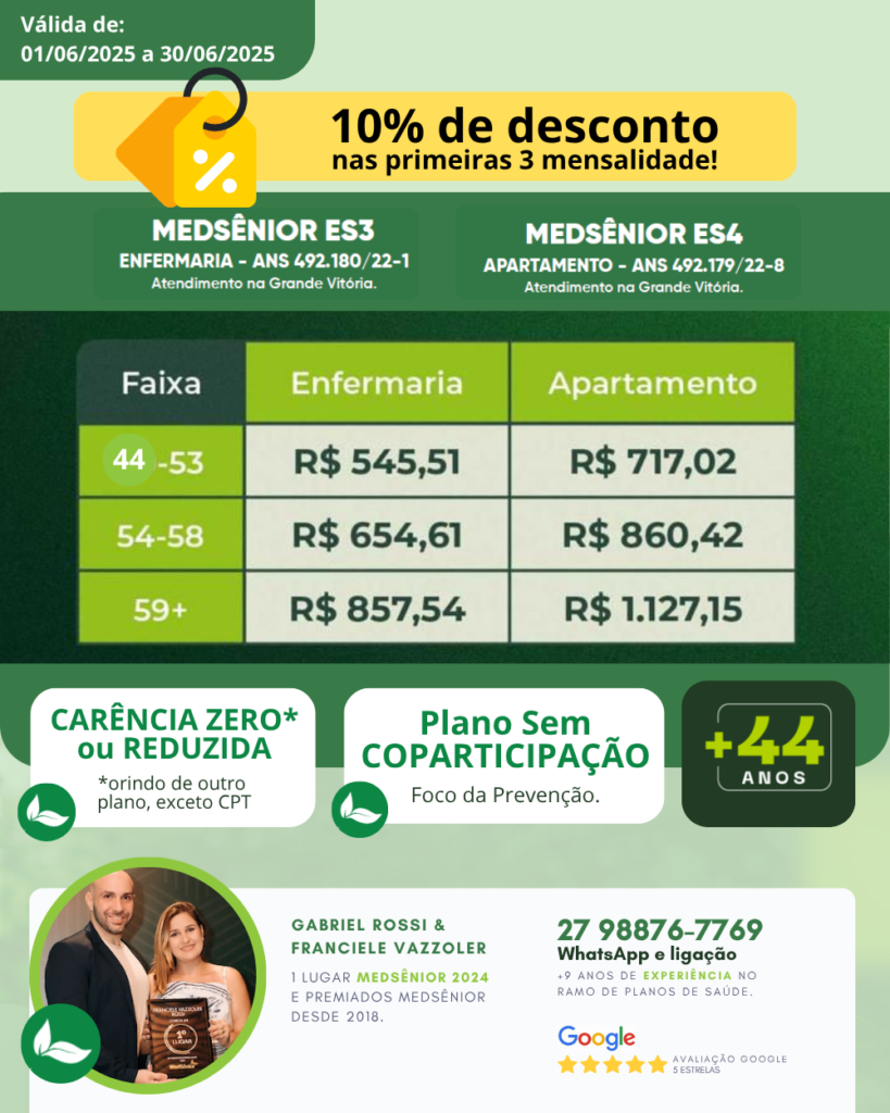Tabela MedSênior Julho 2024